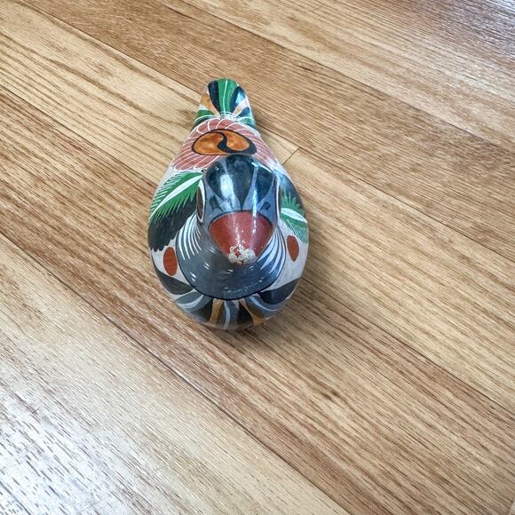 Rare 1950s Vintage Hand Painted Tonala Mexican Pottery Bird Folk Art - Picture 2 of 5